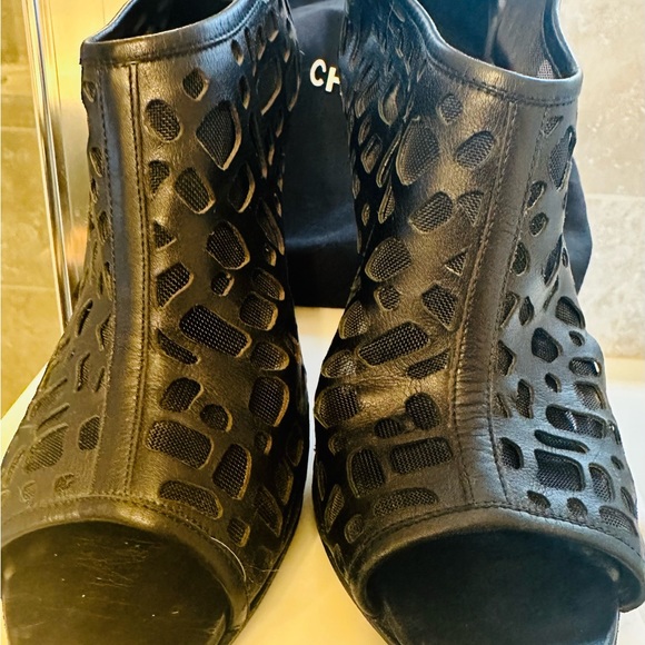 Authentic Chanel Open Toe Shoe Boots - Picture 2 of 10
